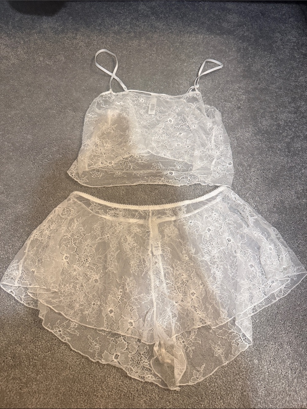 Skims ultra fine lace cami and tap short-bridal